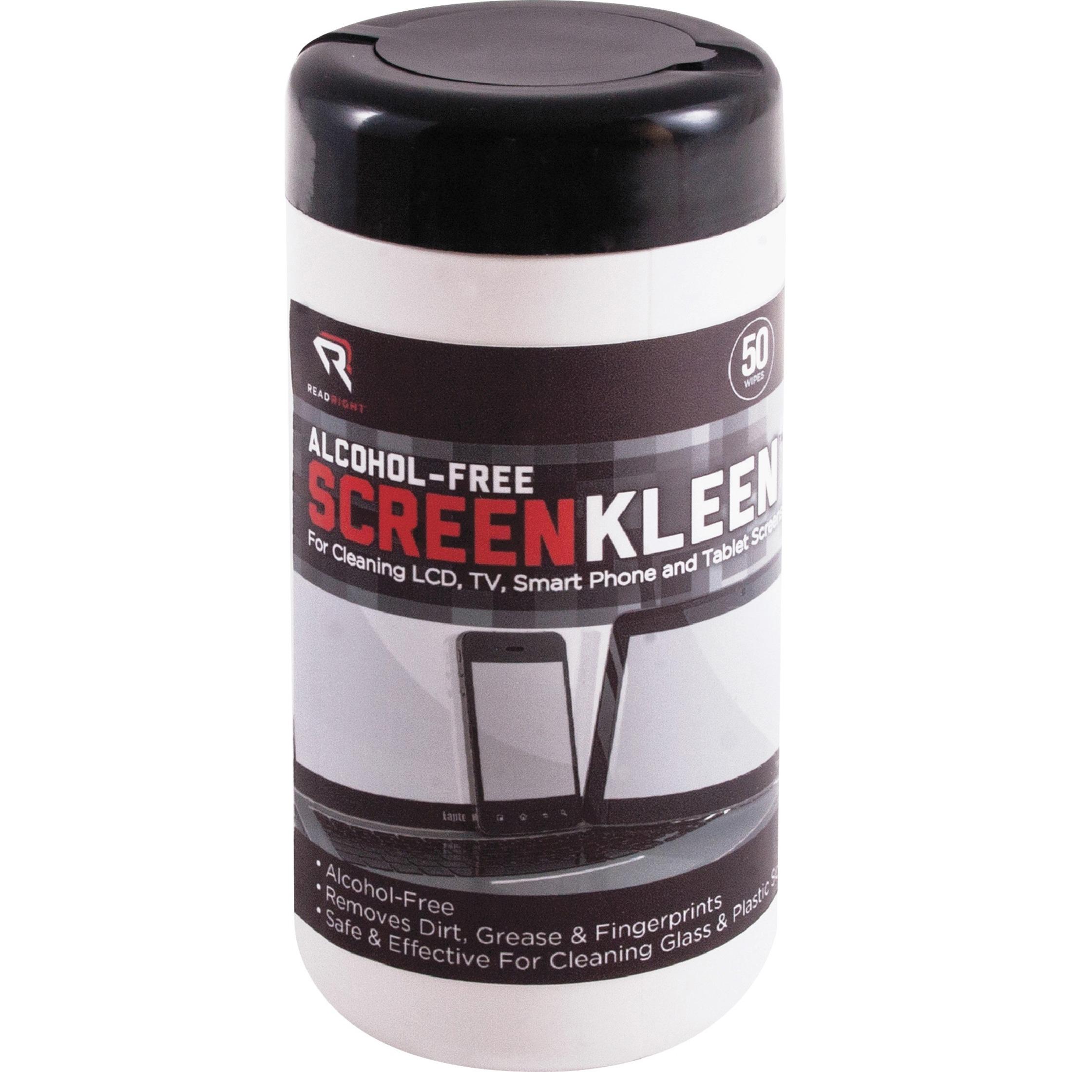 Screen Kleen Wipes, Alcohol Free, Tub Dispenser, 50/Tub