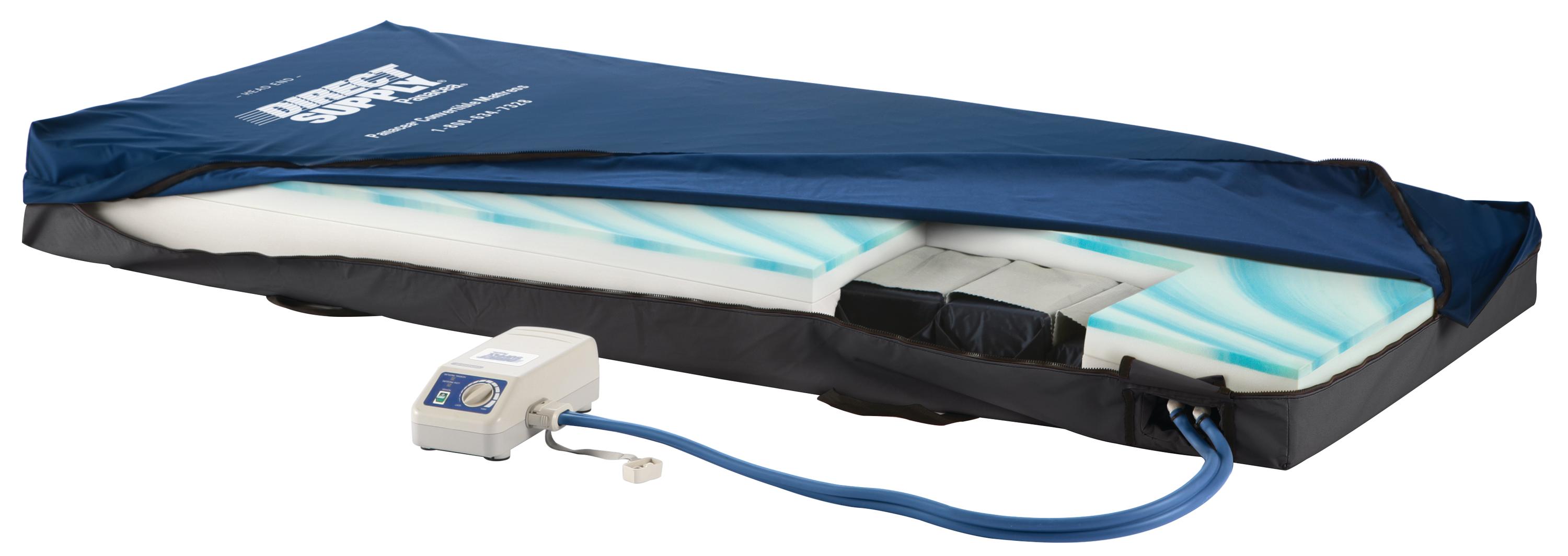 Panacea® Convertible 12 Cell Air Mattress, Heel Slope - Width: 42 in Length: 84 in