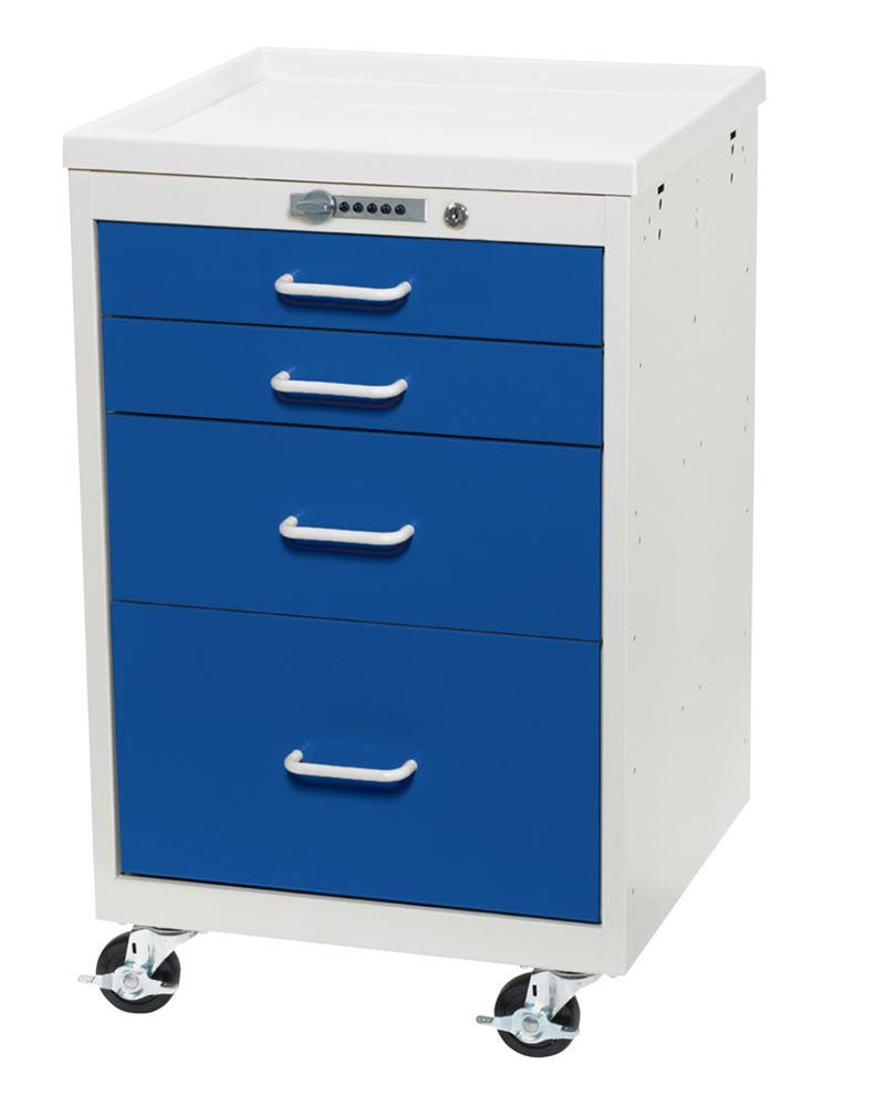 AliMed® Standard Series 4-Drawer Anesthesia Cart, Push-Button Lock ...