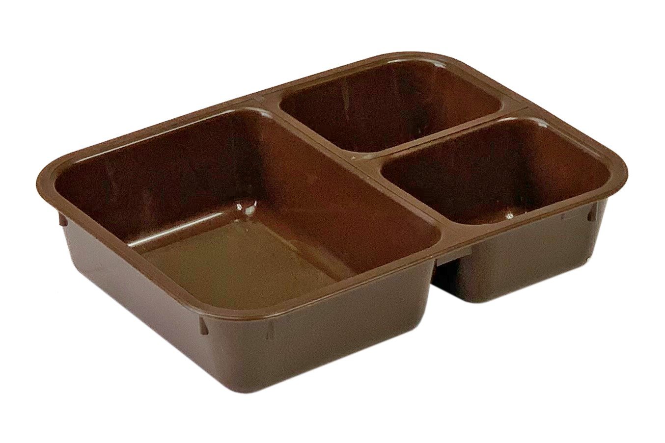 JonesZylon 3-Compartment Tray Large Segmented Copolymer Chocolate Brown ...