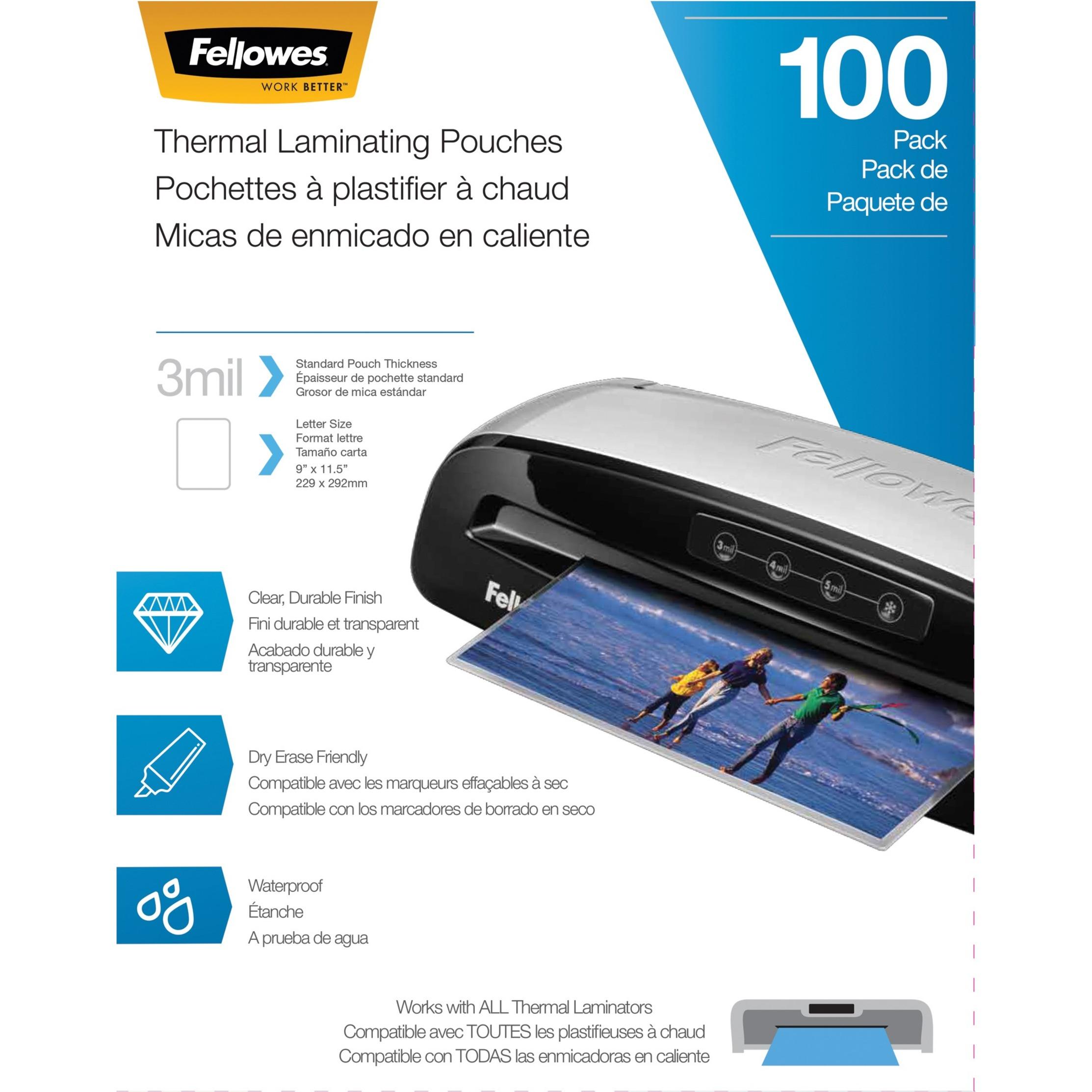 Laminating Pouches, Letter, 3mil, 100/PK, CL