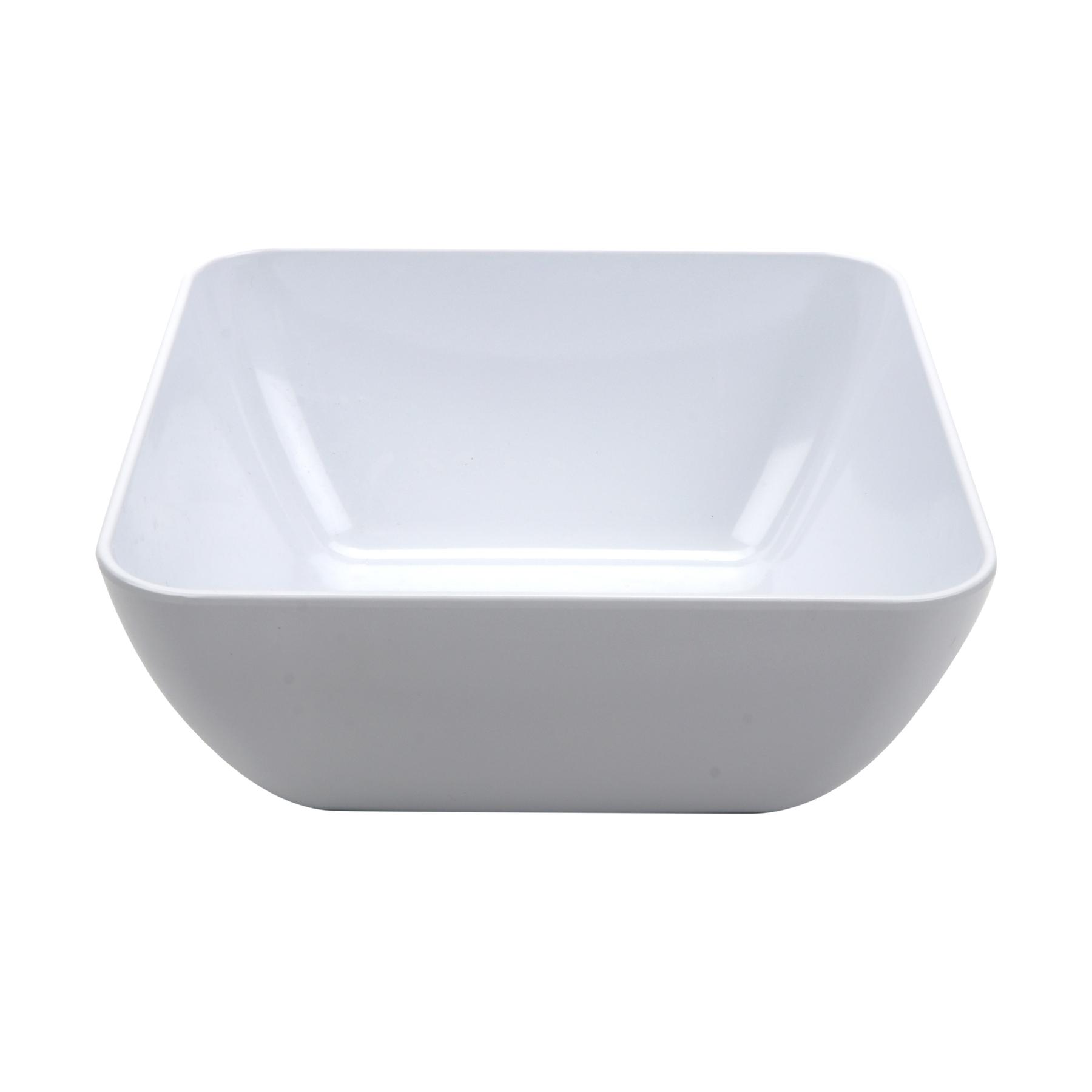 5 oz. Melamine, White, Square Small Side Salad, Soup, Side Dish, Bouillon Bowl with Rounded Corners, White