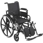 Viper Plus GT Heavy Duty Wheelchair, 18"W, Flip Back Adjustable Height Full Arms, Elevating Legrests