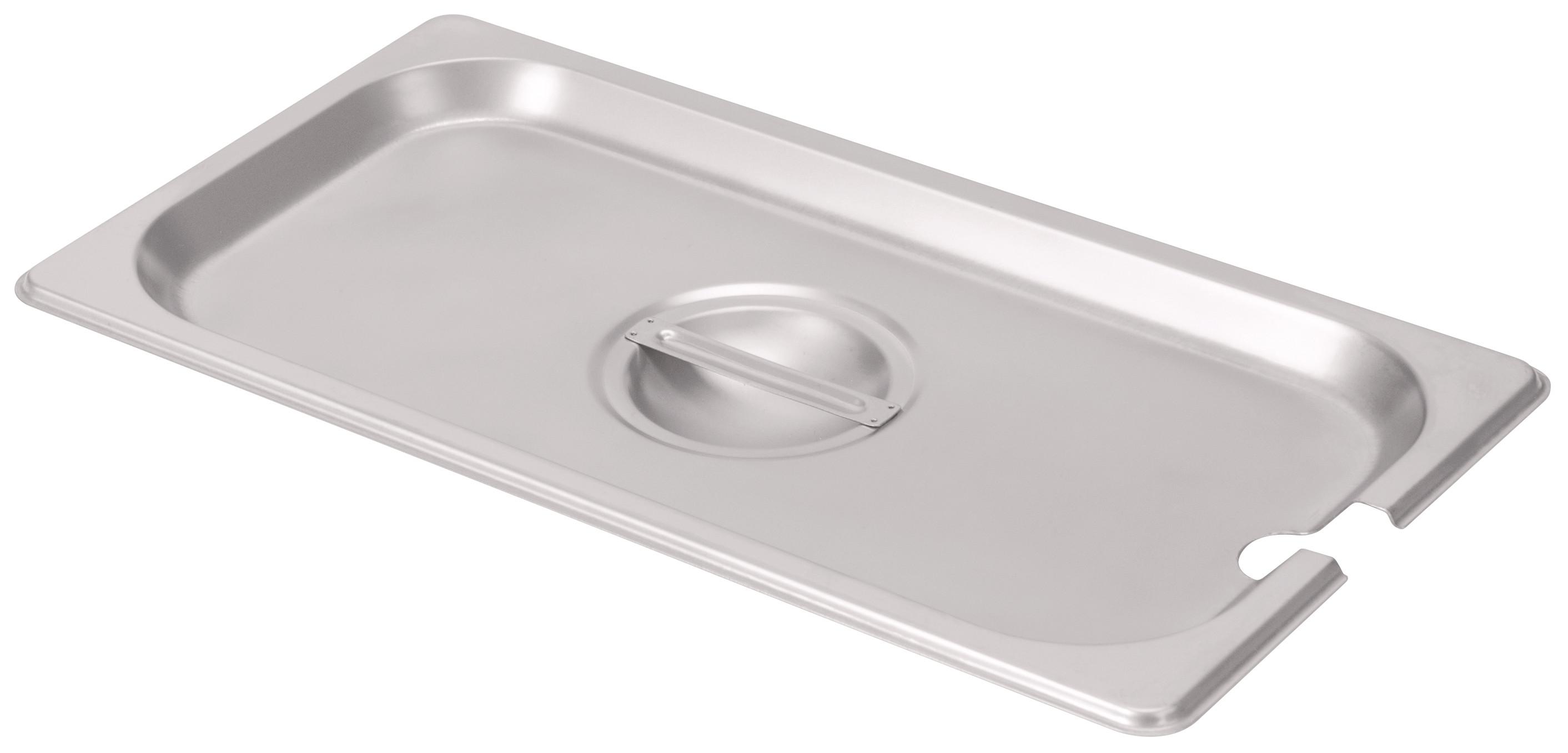 Direct Supply® Notched Cover For Third Size Steam Table Pan, 24 Gauge