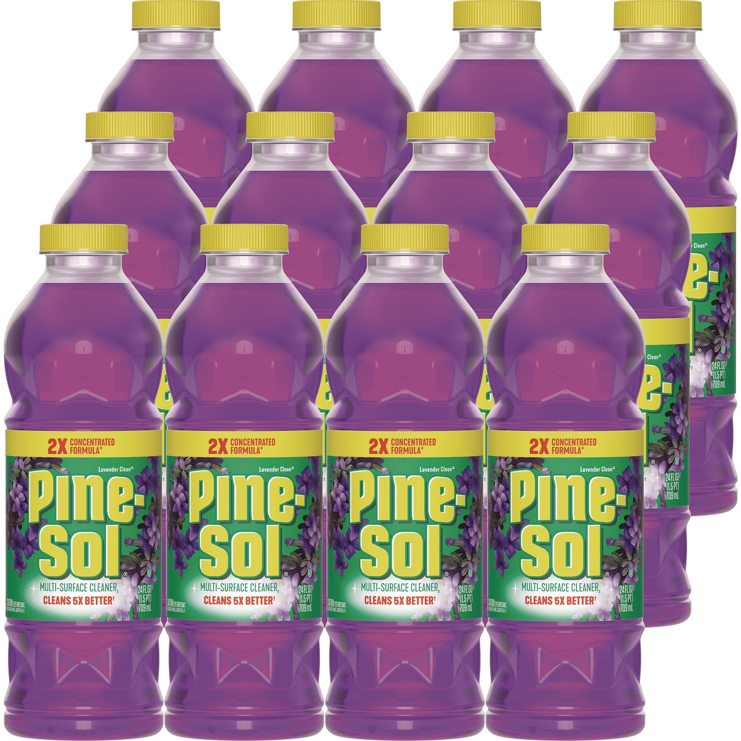 Pine-Sol® Multi-Surface Cleaner Concentrated, Lavender Clean, 24 oz Bottle, 12/Carton