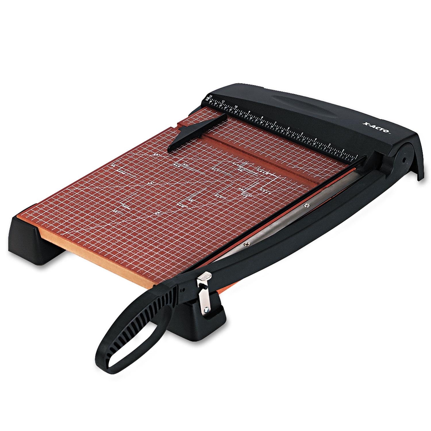 X-ACTO® Heavy-Duty Wood Base Guillotine Trimmer, 15 Sheets, 12" x 15"