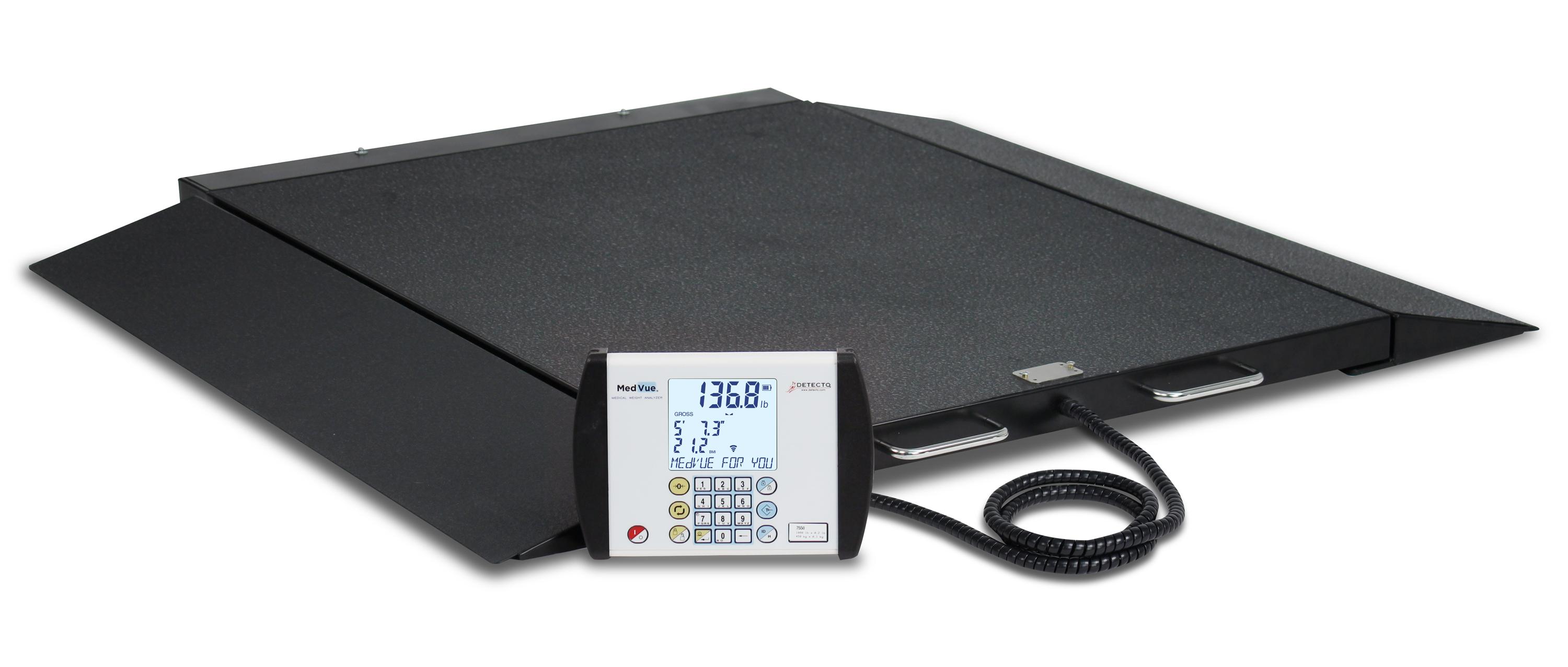 Detecto Wheelchair Scale, Portable, Digital, 1000 lb / 450 kg Capacity ...