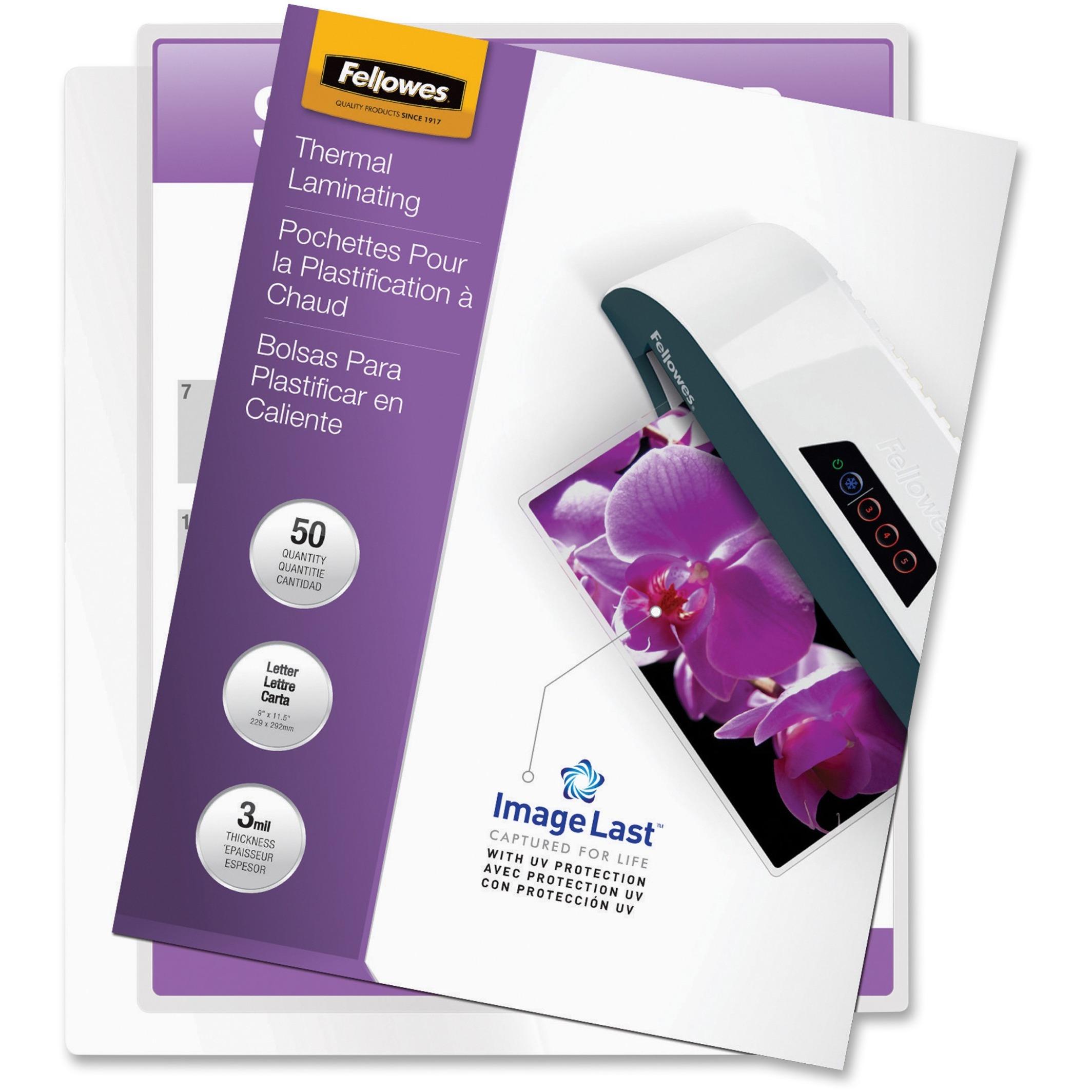 Laminating Pouches,Ltr,3Mil,11-1/2"x9",50/PK,Glossy,CL
