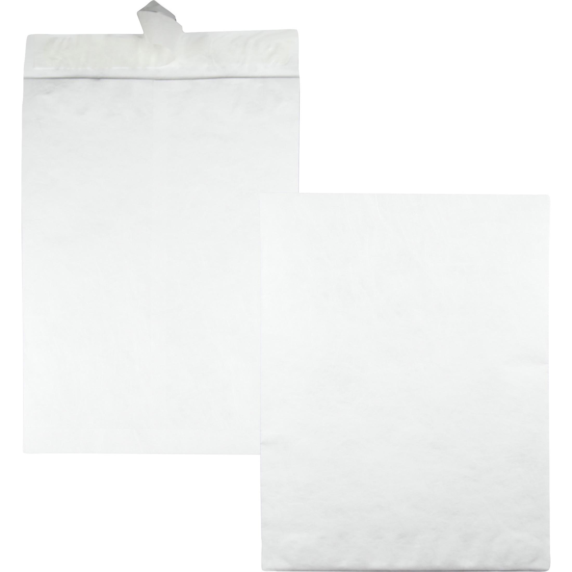 Tyvek Open-End Jumbo Mailers,Plain,14-1/4"x20",25/BX,White