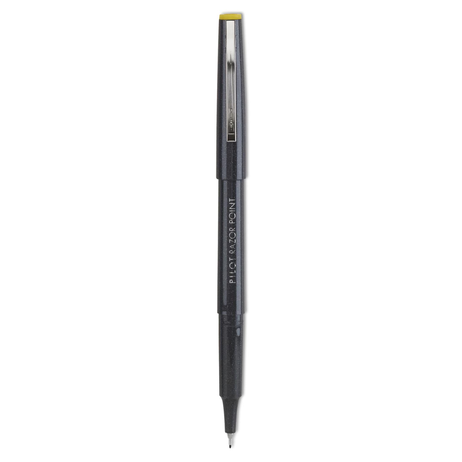 Pilot® Razor Point Fine Line Marker Pen, Ultra-Fine, Black Ink, .3mm, Dozen