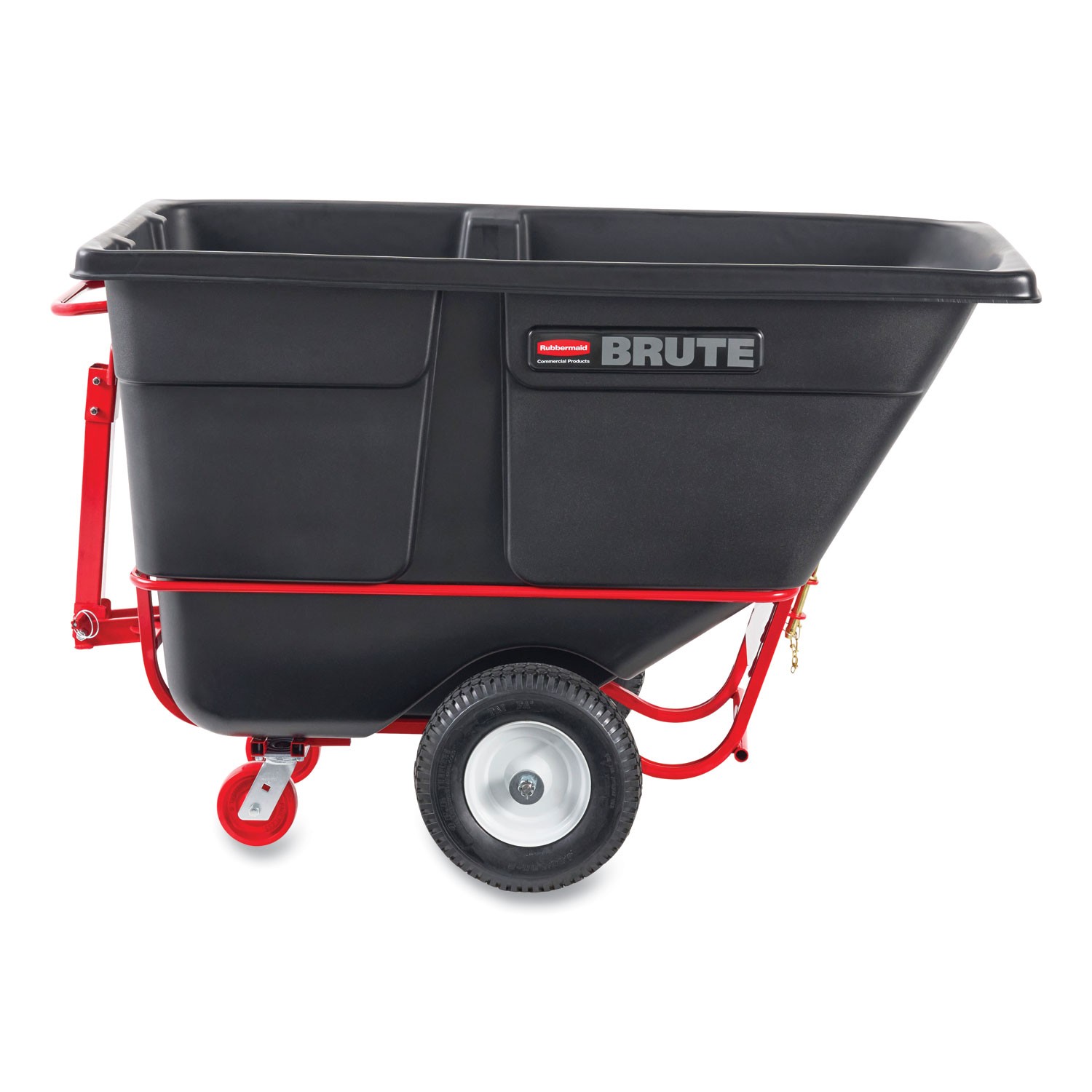 1 cu yd BRUTE Rotomolded Towable Tilt Truck, 2,100 lb Capacity, Black