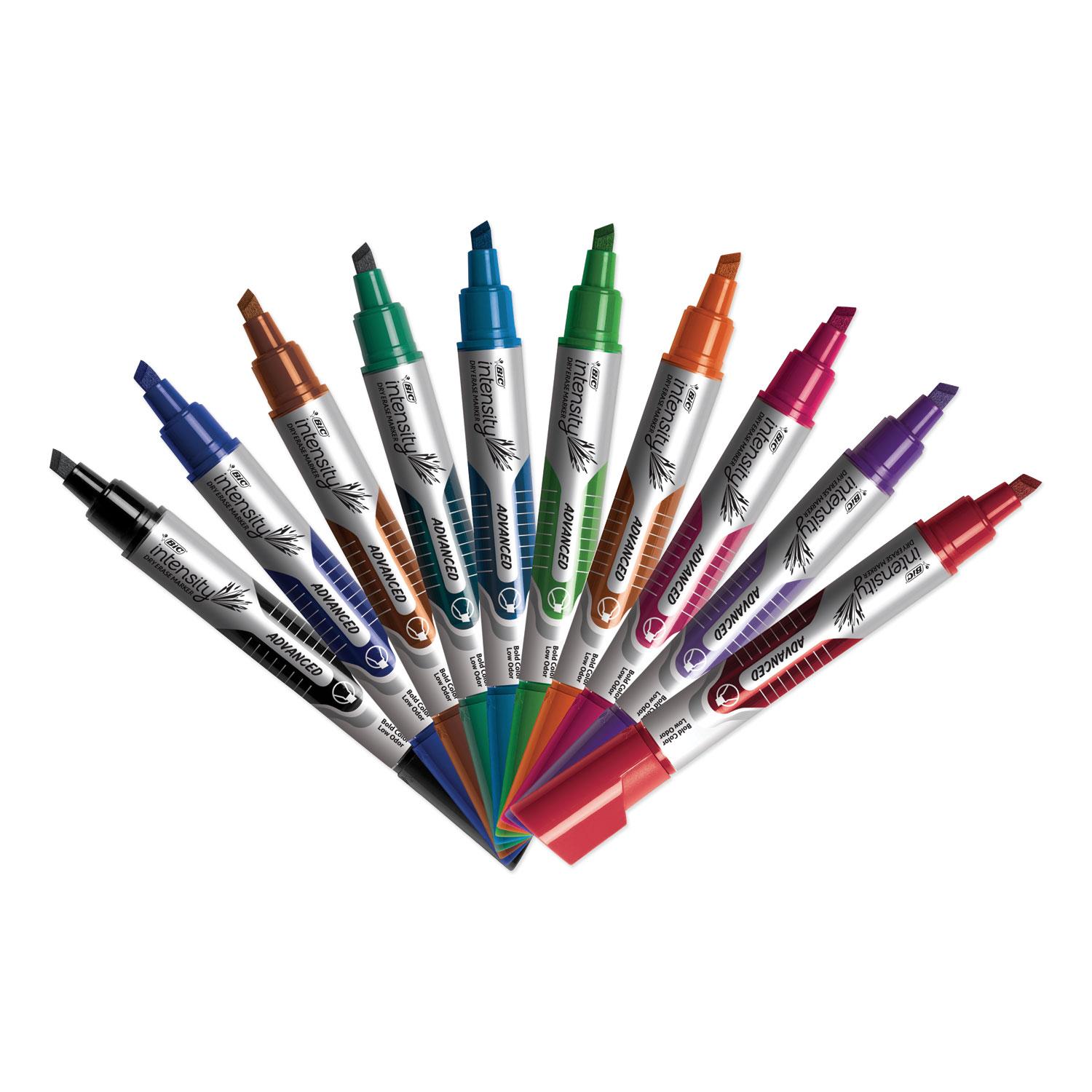 BIC® Magic Marker Low Odor & Bold Writing Dry Erase Marker, Chisel, Assorted, 24/PK