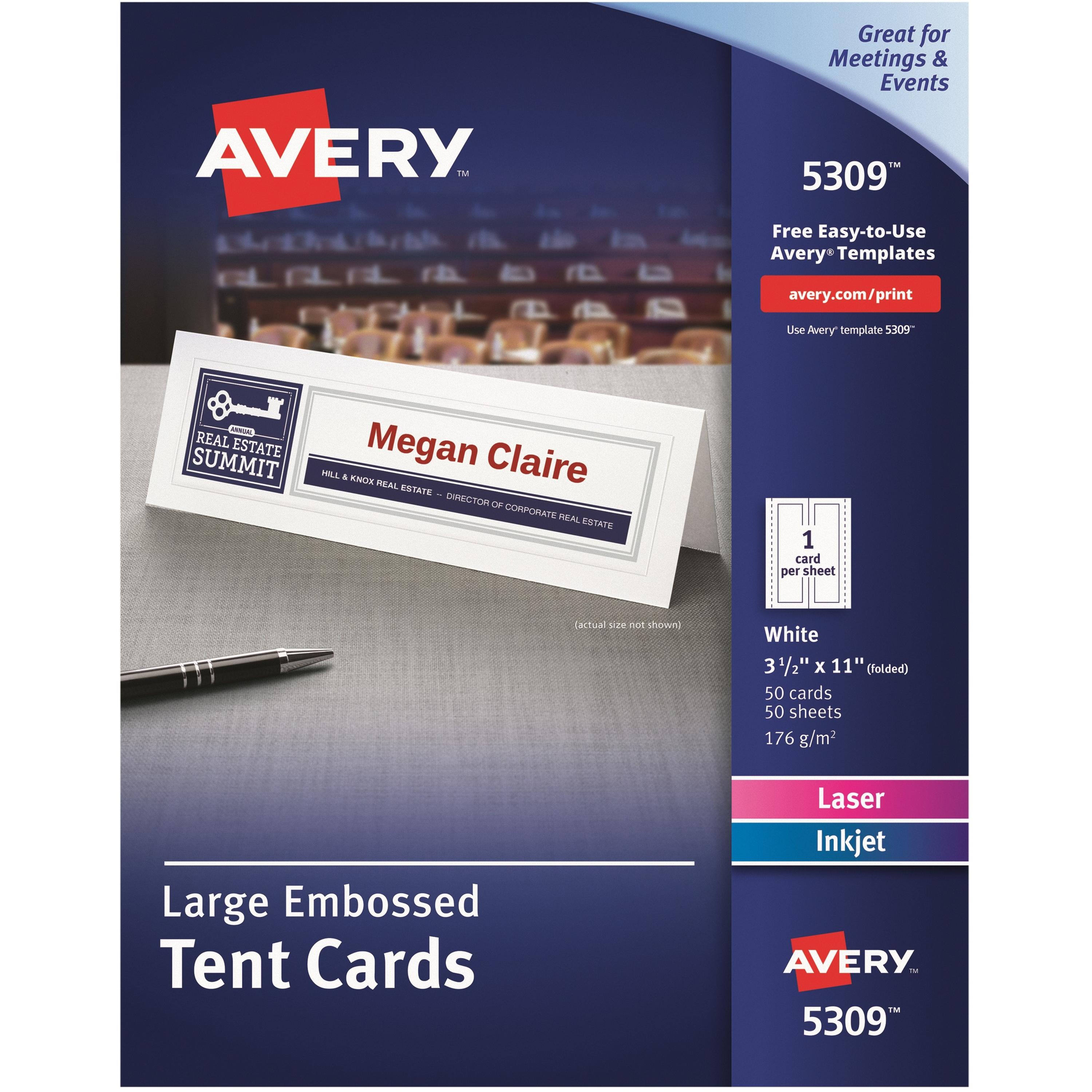 Laser/Inkjet Tent Cards,Large,Perforated,3-1/2"x11",50/BX,WE