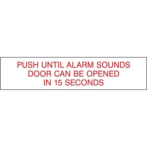 Custom Label, Push Until Alarm Sounds, Red Text on White Vinyl, 5 ...
