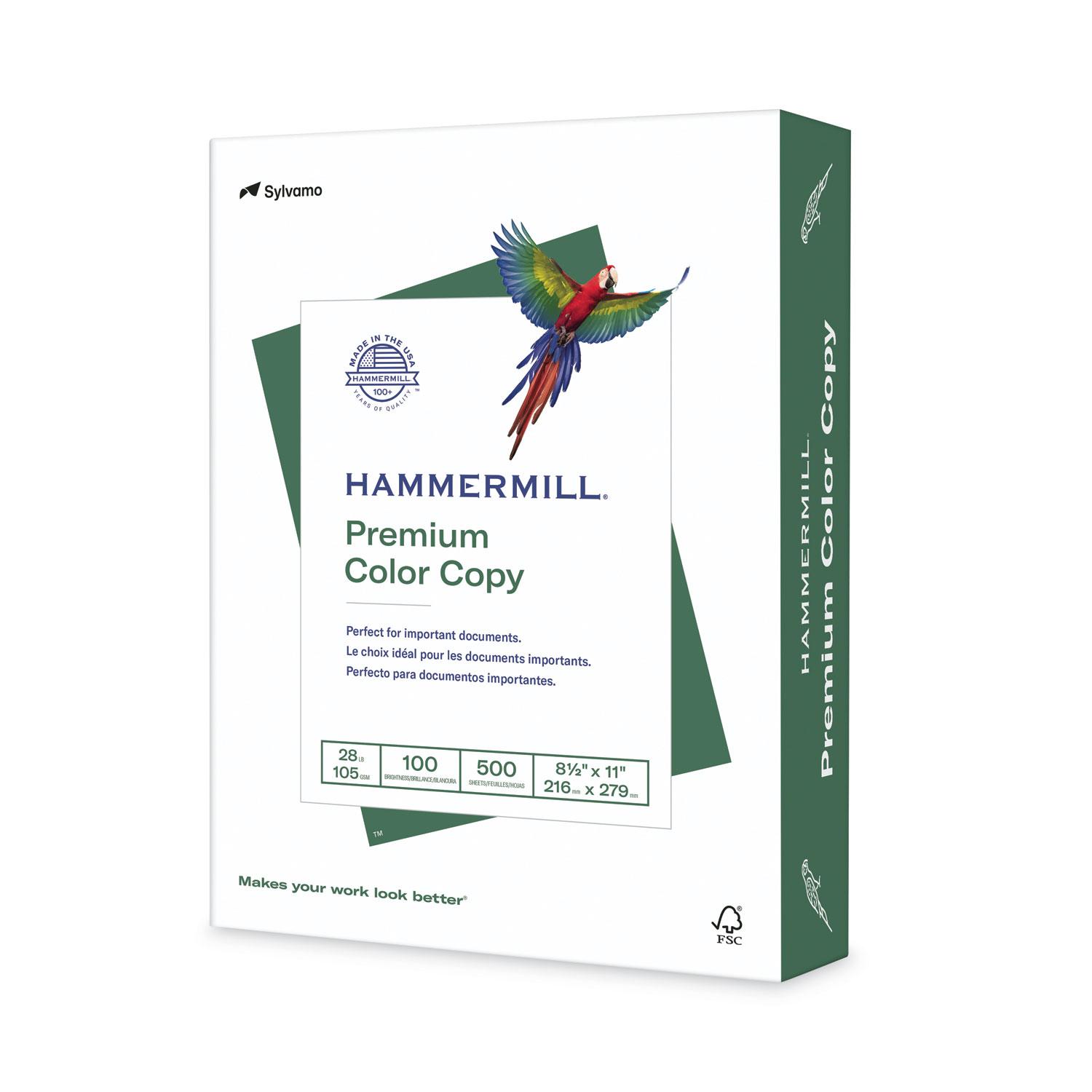 Hammermill® Premium Color Copy Paper, 100 Bright, 28lb, Letter, Photo White, 500 Sheets/Ream