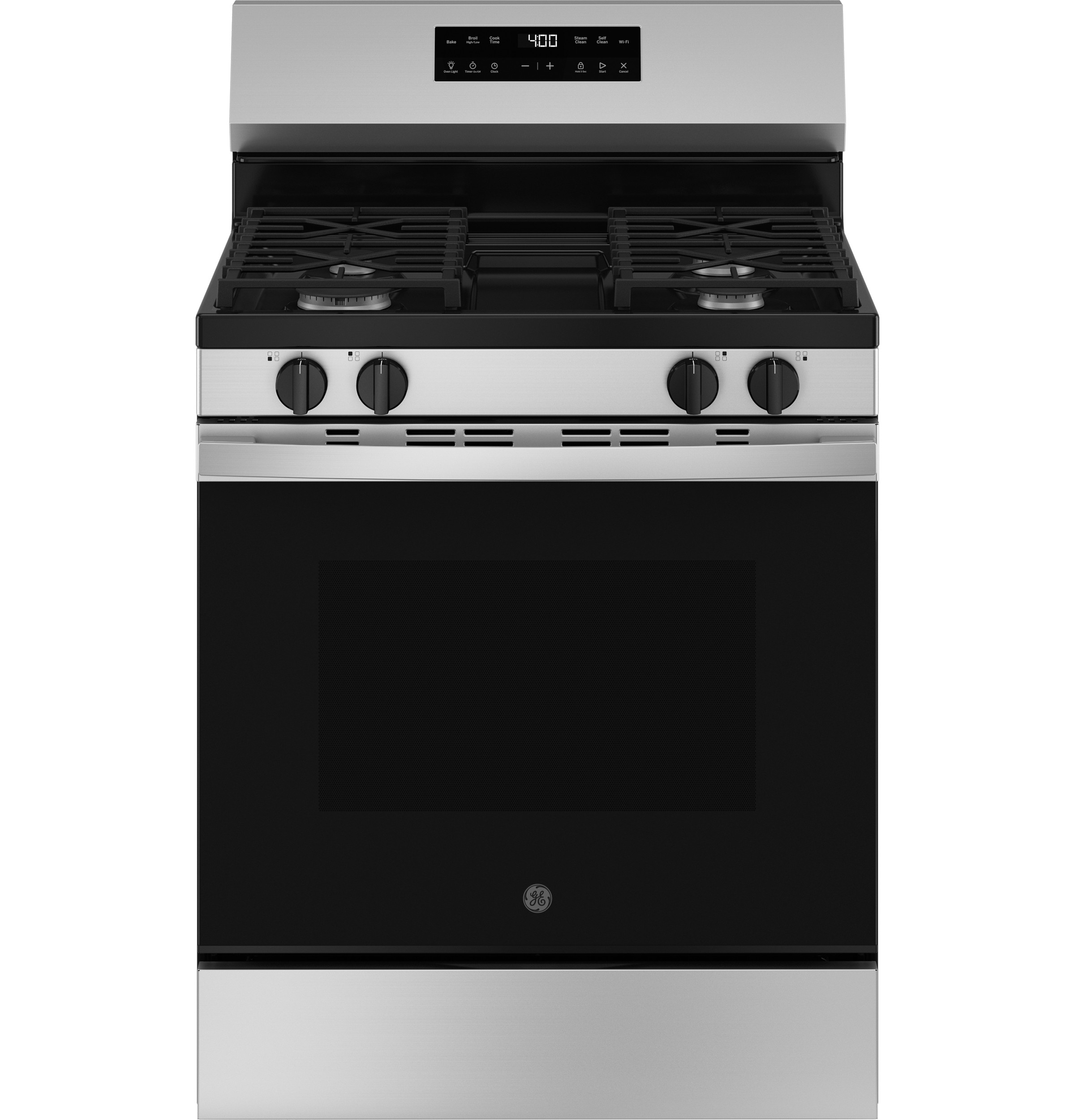 GE® 30" Free-Standing Gas Range, Stainless Steel/Black