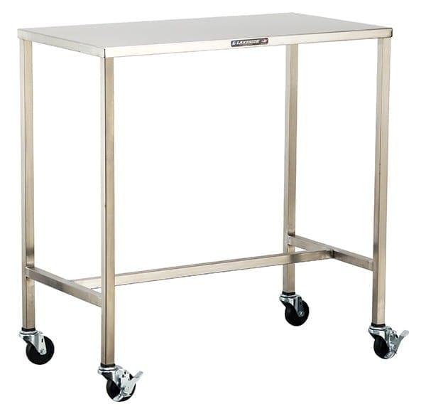 Lakeside 8395 Instrument Table with H-Brace, Stainless Steel, 200-Lb. Capacity, 24 x 72-in