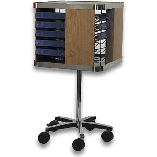 Square Mobile Floor Revolving Chart Rack, Holds 24 Side-Open Binders ...