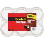 Scotch® 3750 Commercial Grade Packaging Tape, 1.88" x 54.6yds, 3" Core, Clear, 6/Pack