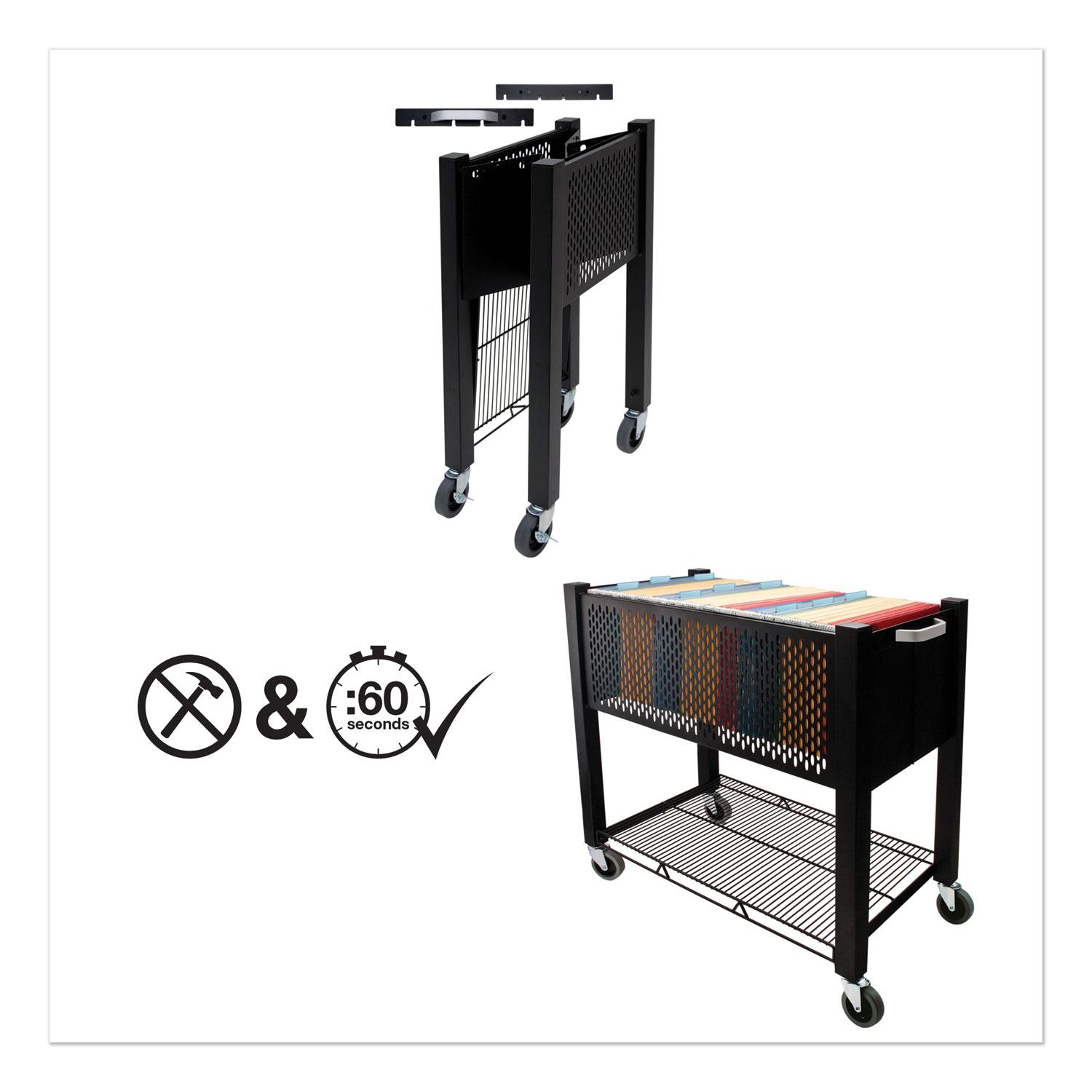 Vertiflex® InstaCart File Cart, 14-1/4w x 28-1/2d x 27-3/4h, Black