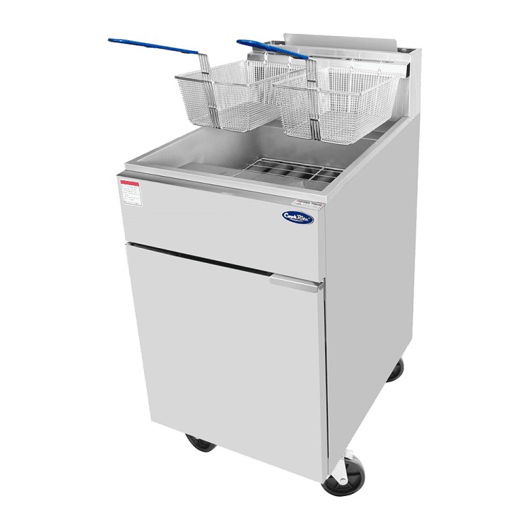 Atosa CookRite 75 lb. Gas Fryer, LP, (5) Tube Burner, Casters Included