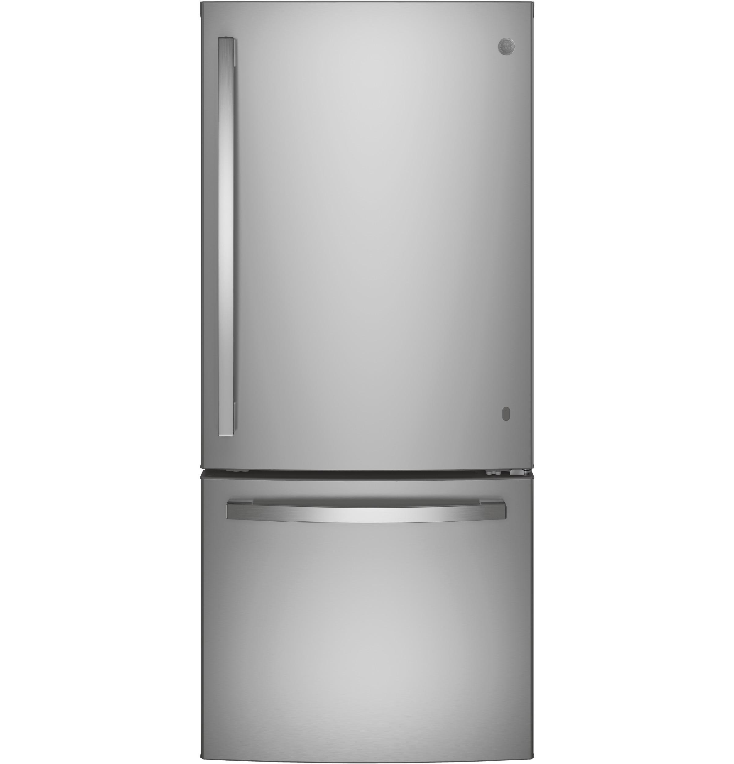 GE® ENERGY STAR® 21.0 Cu. Ft. Bottom-Freezer Refrigerator, Fingerprint Resistant Stainless Steel