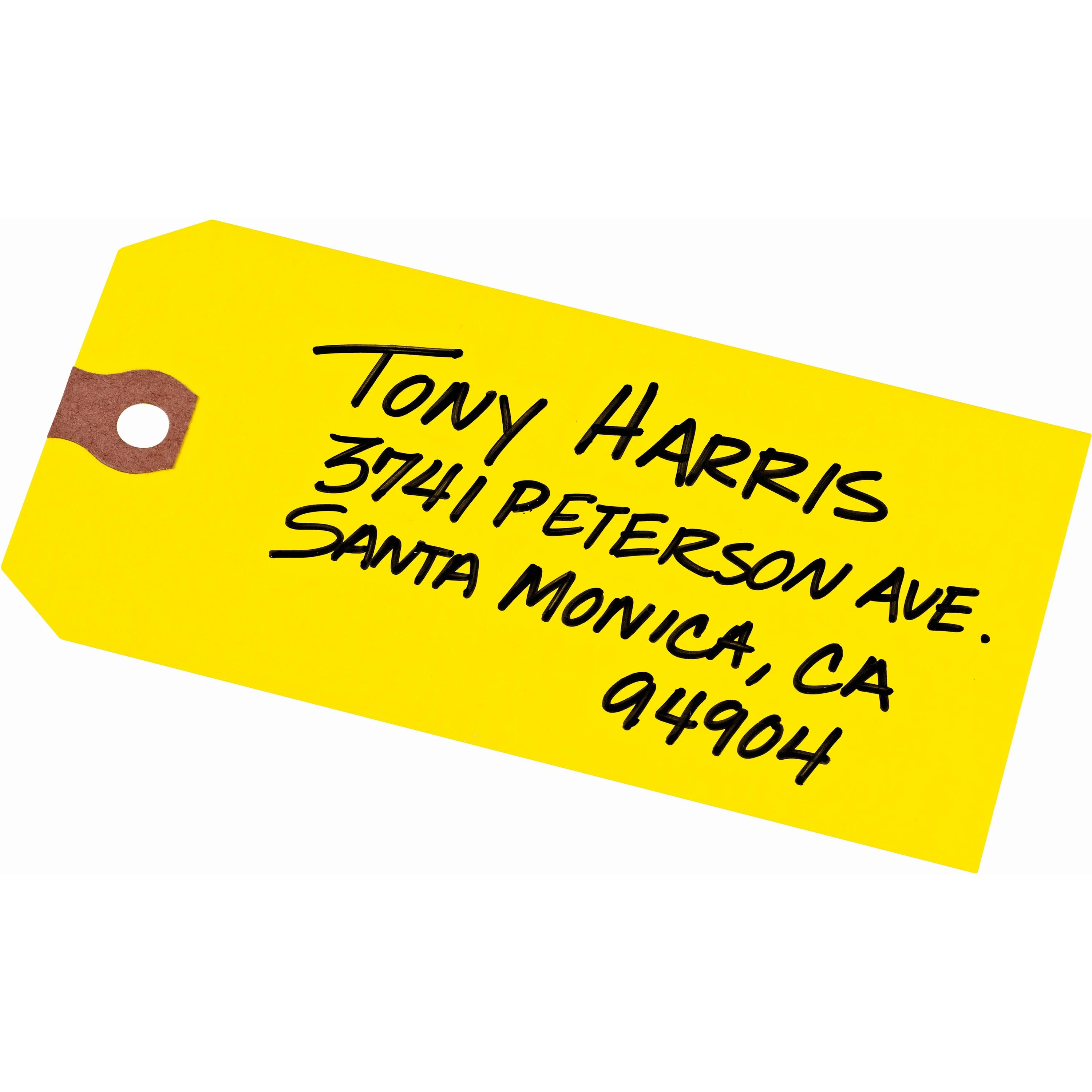 Shipping Tags, No 5, Plain, 4-3/4"x2-3/8", 1000/BX, Yellow