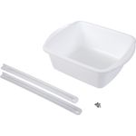 Direct Supply® Commode Pail, 10-Quart Square w/ Slide-On Rail, for chairs purchased after 1/1/19