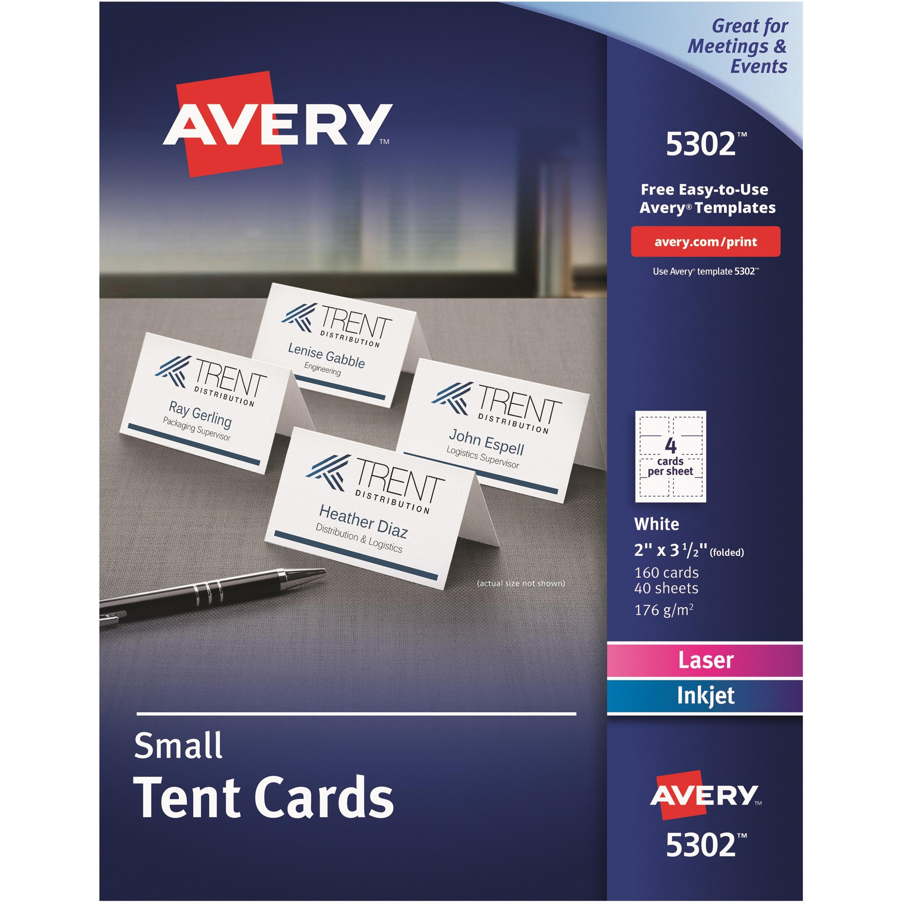 Laser/Inkjet Tent Cards,Small,Perforated,2"x3-1/2",160/BX,WE