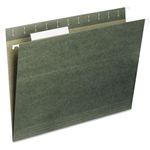 Smead Hanging Folders, 1/3 Tab, 11 Point Stock, Letter, Green, 25/Box