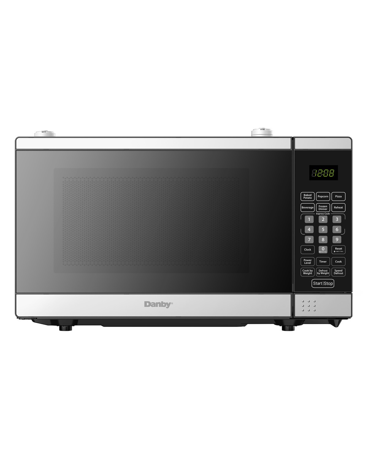Danby Designer 0.7 Cu. Ft Countertop Microwave, Stainless Steel and Black, Optional Undercabinet Mounting