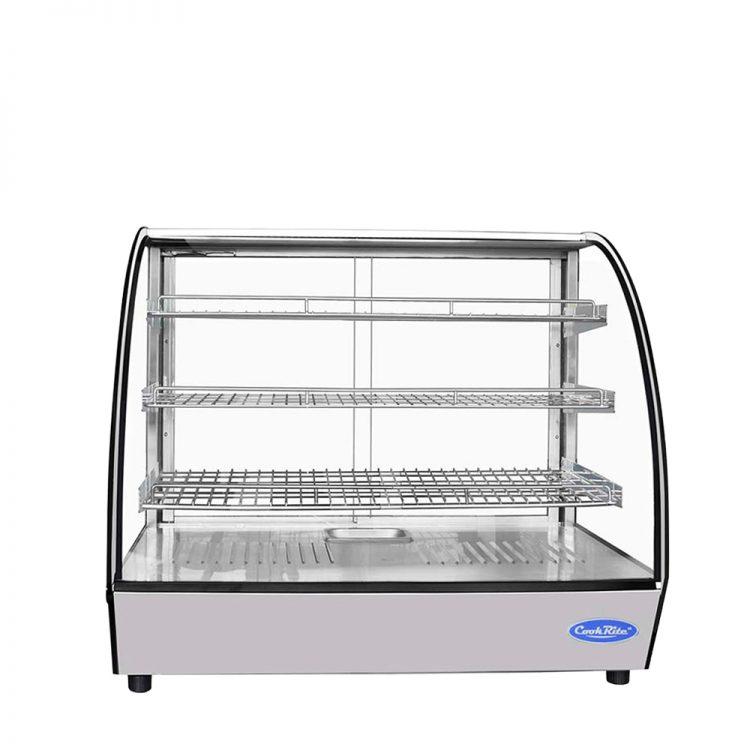 Heated Display Case, countertop, 4.4 cu. ft. capacity, curved front glass