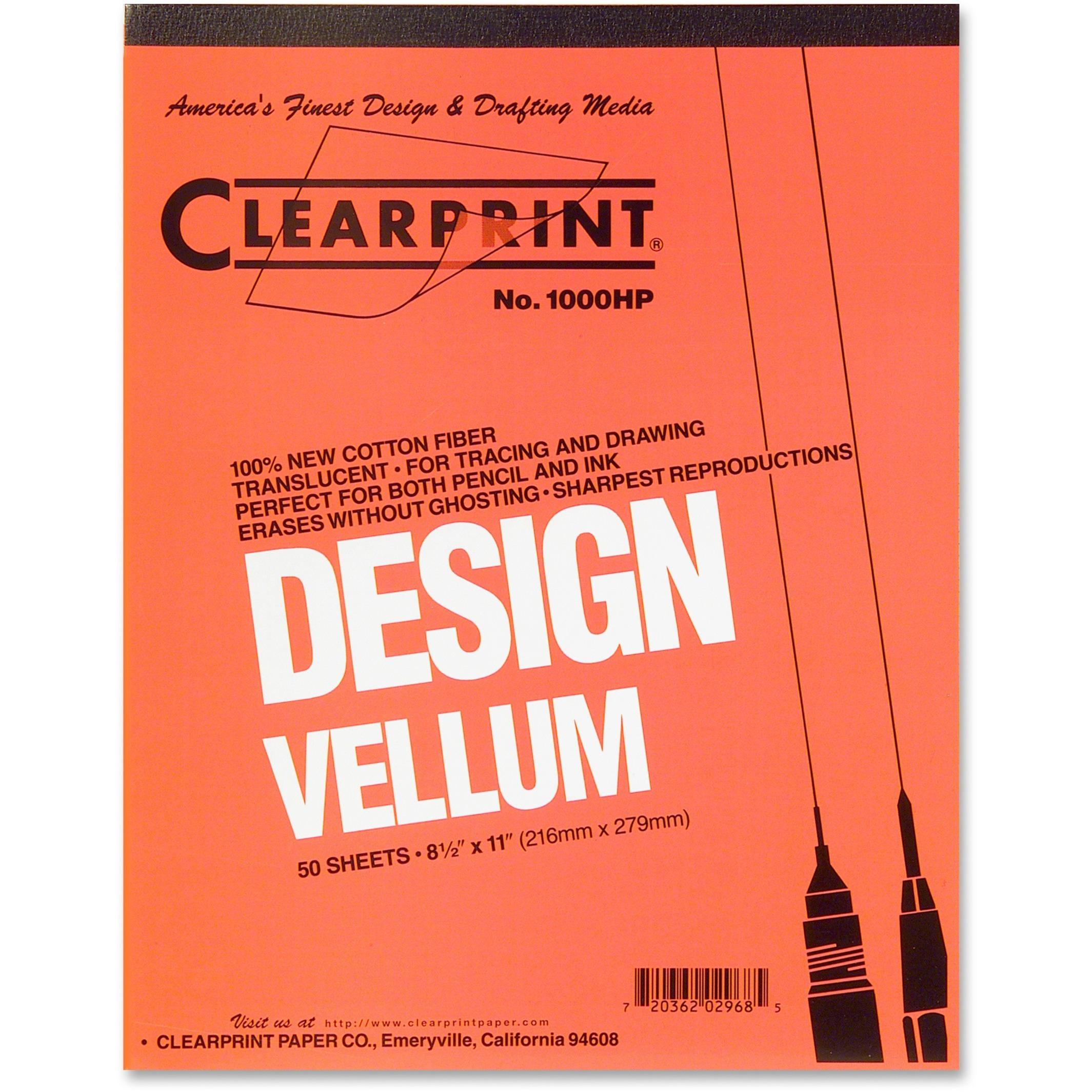 Vellum Pad, 50 Sheets, Acid-free, 8-1/2"x11", White