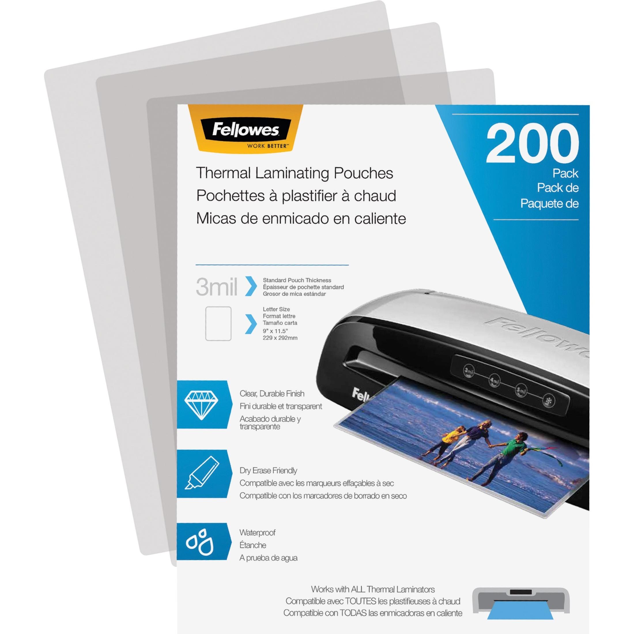 Laminating Pouches, Letter, 3mil, 200/PK, CL