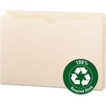 Smead 100% Recycled Top Tab File Jackets, Legal, 2" Exp, Manila, 50/Box
