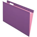 Pendaflex® Reinforced Hanging Folders, 1/5 Tab, Legal, Violet, 25/Box