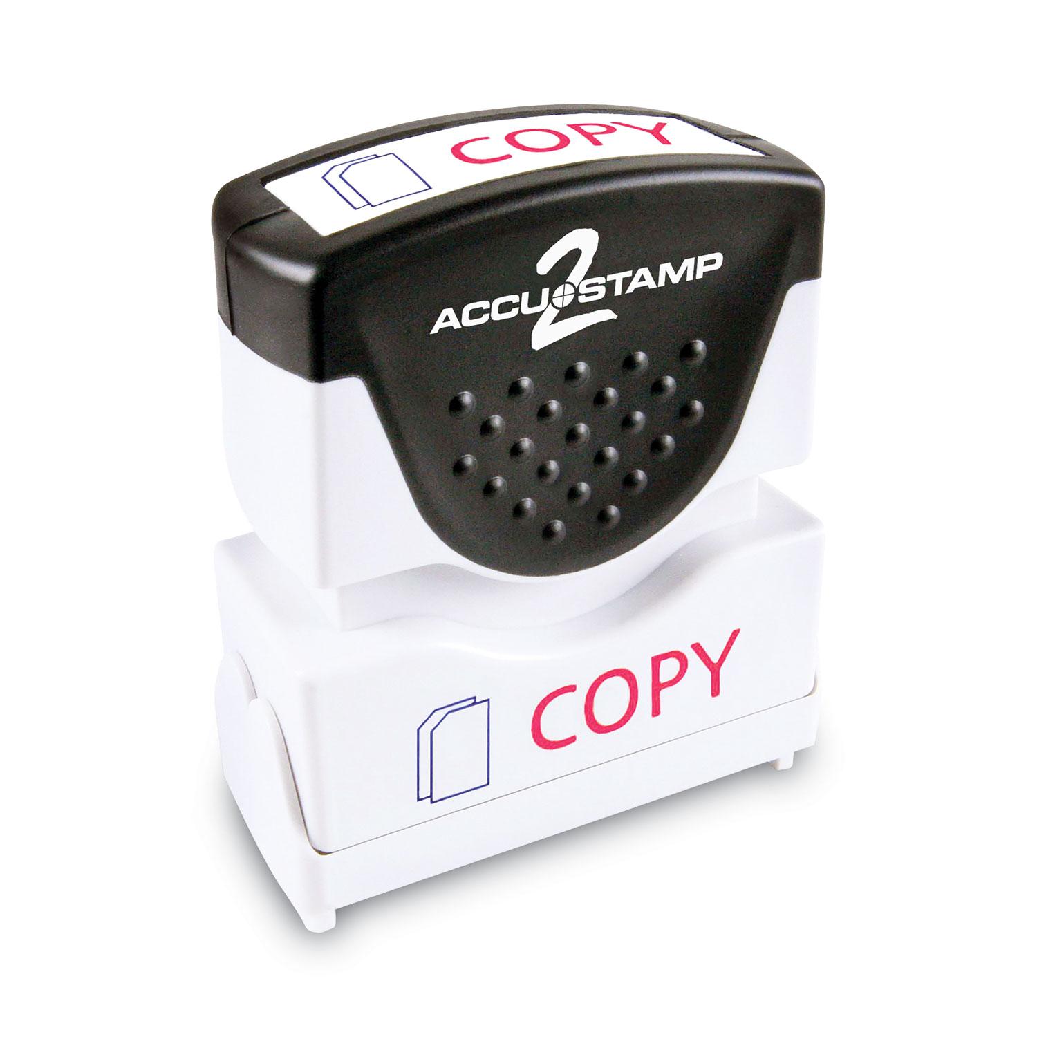 ACCUSTAMP2® Pre-Inked Shutter Stamp, Red/Blue, COPY, 1 5/8 x 1/2