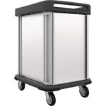 Dinex TQ Supreme Meal Delivery Cart, 2 Trays, 1 Door Pass-Through, 12-Tray Capacity, Stainless