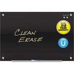 Quartet® Infinity Black Glass Magnetic Marker Board, 72 x 48