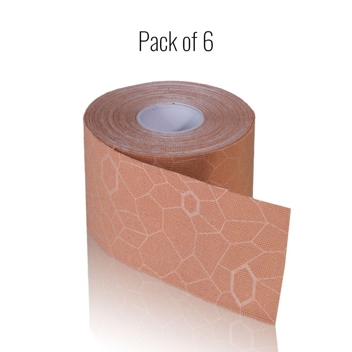 TheraBand Kinesiology Tape, Beige/Beige, 6 Rolls, 2" x 16.4' (5.08cm x 5m)