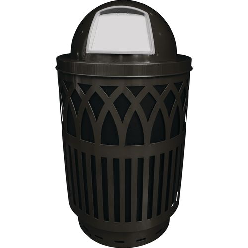 Witt Covington Outdoor Waste Receptacle, 40 Gallon, Dome Top, Laser Cut ...