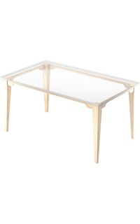 Four-Leg Dining Table Base Assembly, Tapered Leg, Cove Apron, 42"x72"