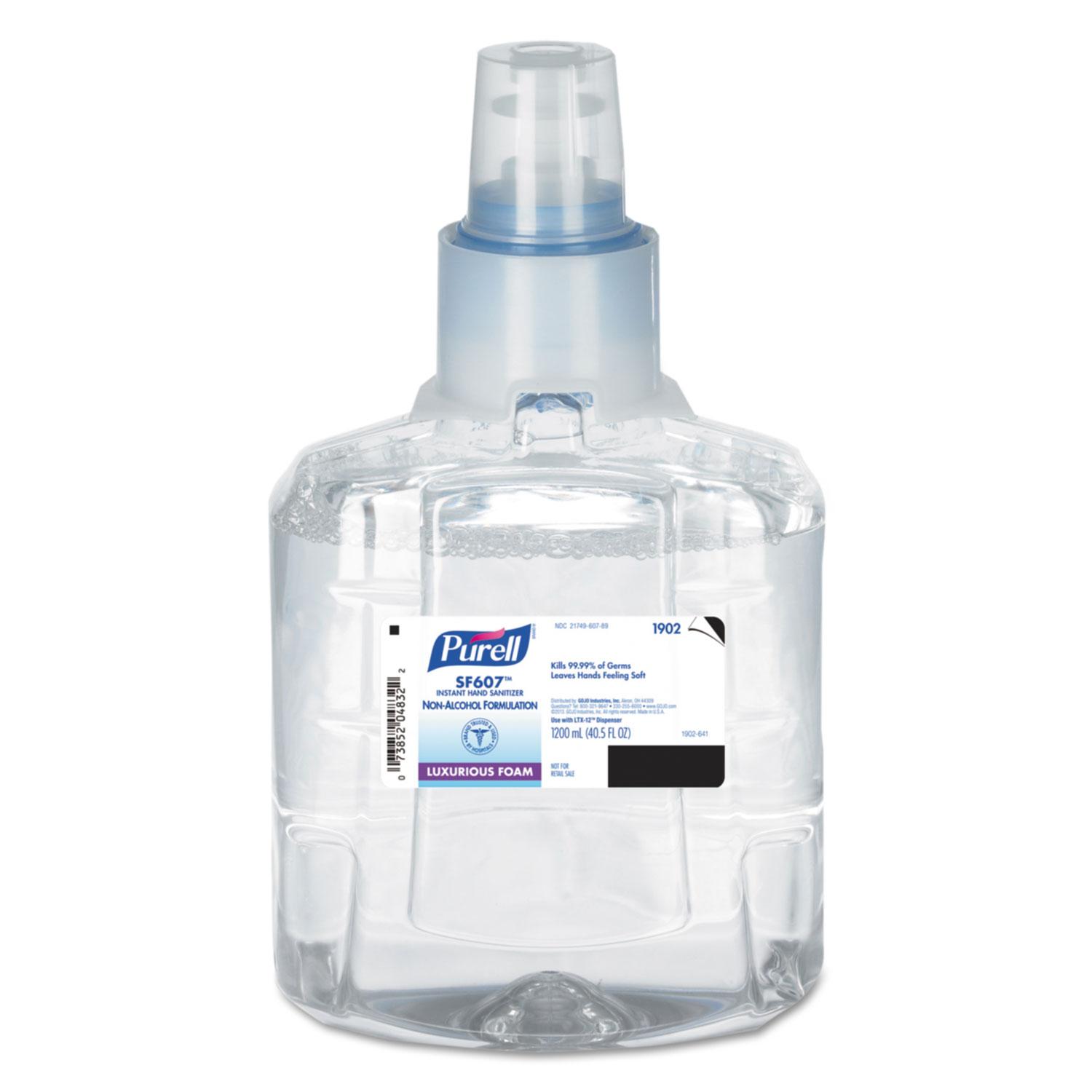 PURELL® SF607 Instant Hand Sanitizer Foam, 1200 mL Refill, Fragrance Free, 2/Carton
