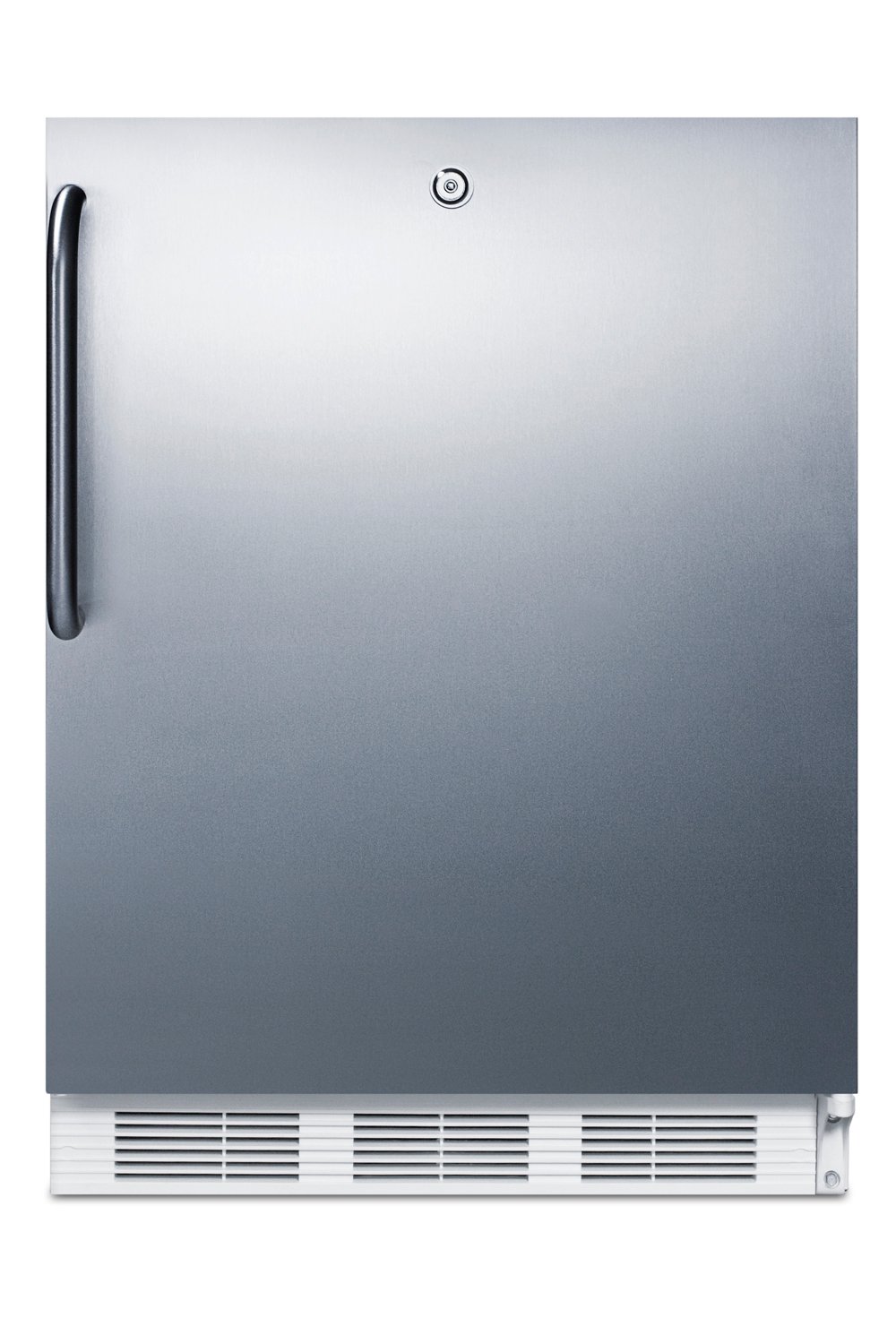 Summit Built-In Undercounter Refrigerator-Freezer, General Purpose, Dual Evaporator, Cycle Defrost, Locking, Fully Wrapped Stainless Steel Exterior