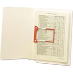 Smead U-Clip Bonded File Fasteners, 2" Capacity, Orange and White, 100/Box