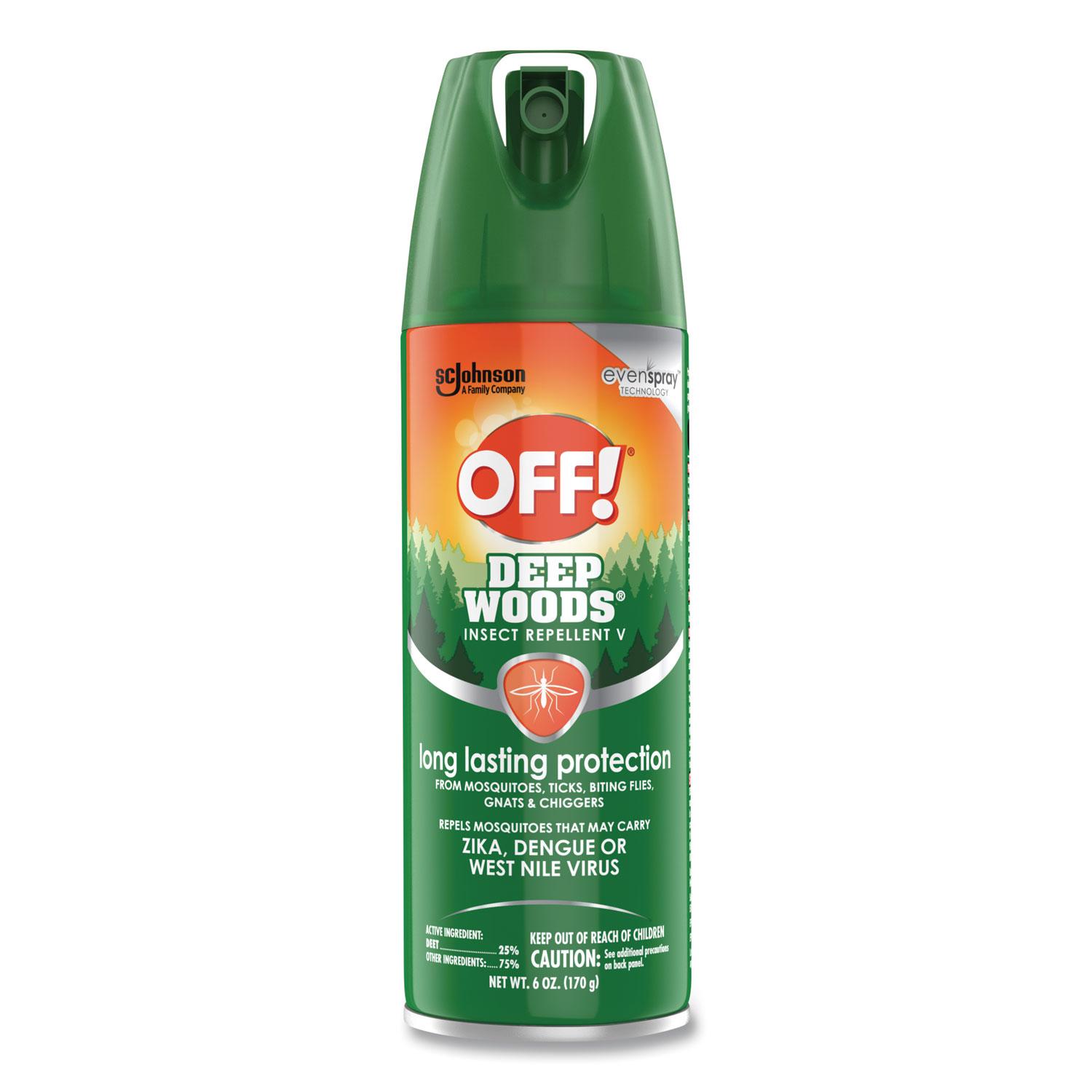 OFF!® Deep Woods Insect Repellent, 6oz Aerosol, 12/Carton