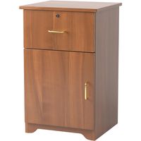 Plymouth 1-Door/1-Drawer Bedside Cabinet with Lock and Casters