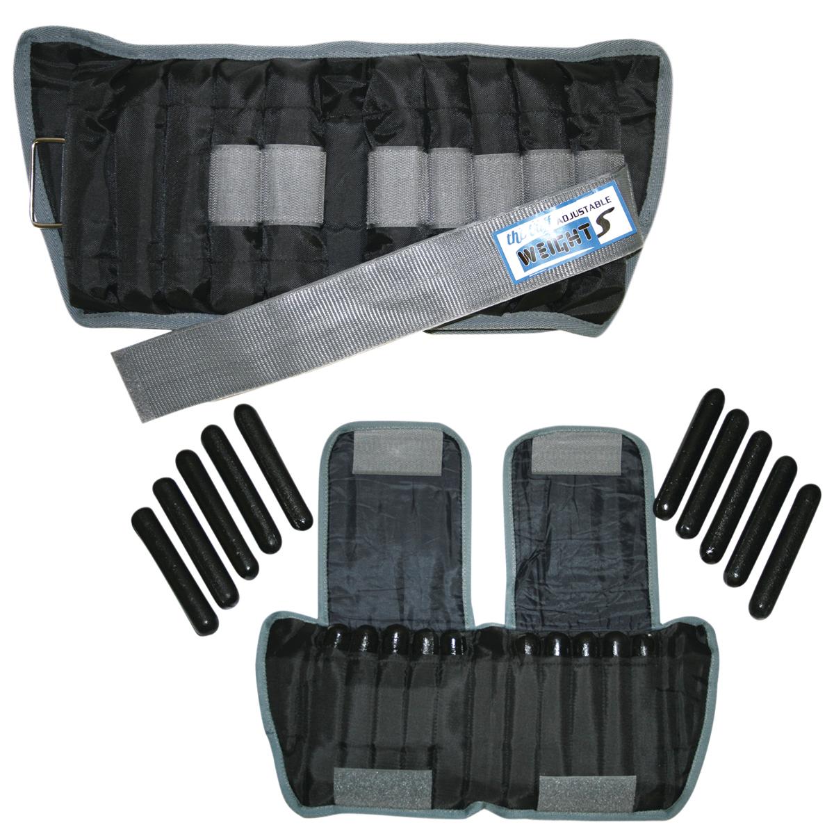 The Adjustable Cuff® Ankle Weight - 20 Lb - 20 X 1 Lb Inserts - Black - Pair