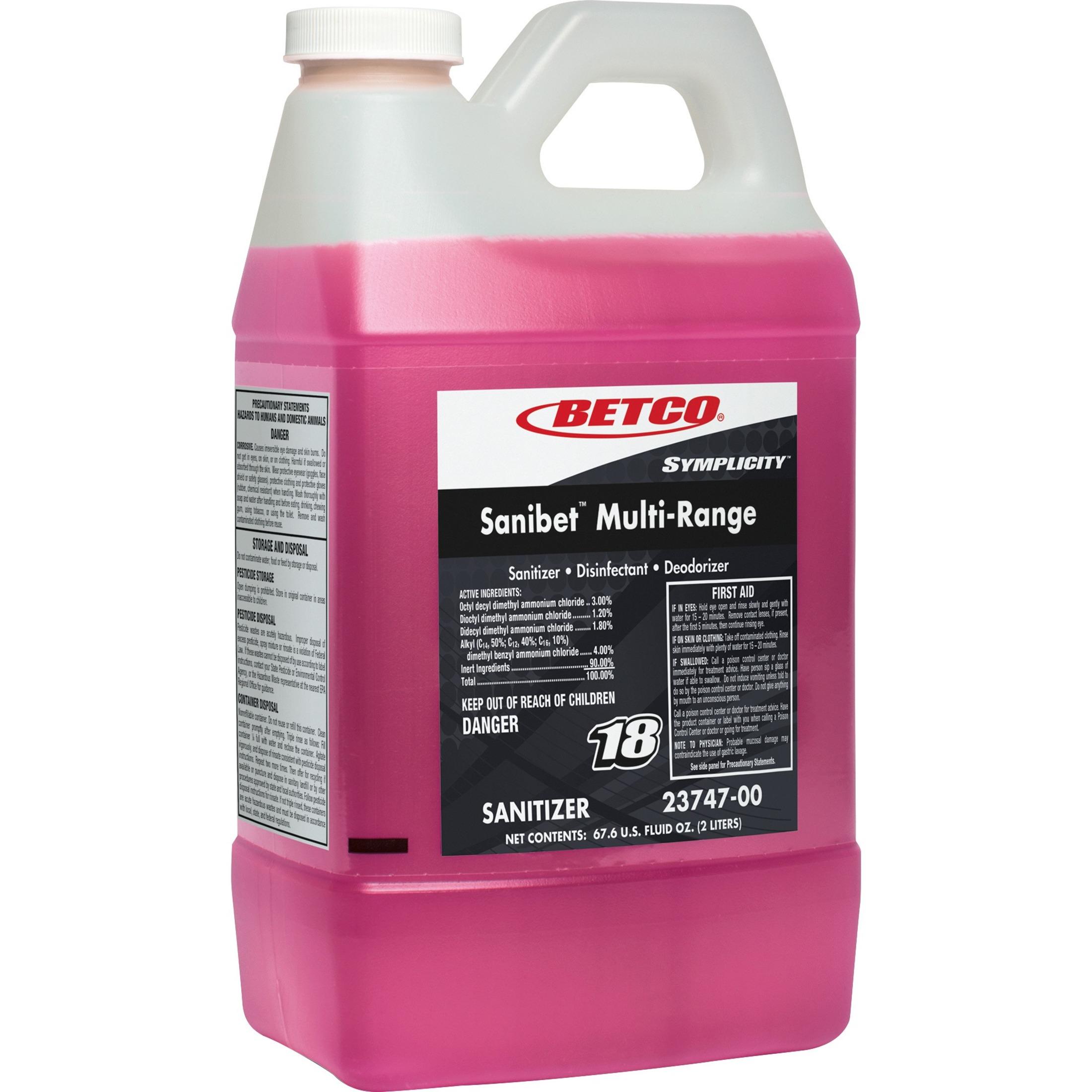 Betco Symplicity Sanibet Multi-Range Sanitizer, 67.6oz