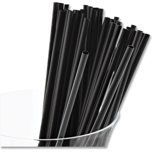 5 Black Sip Straws, Case of 10,000